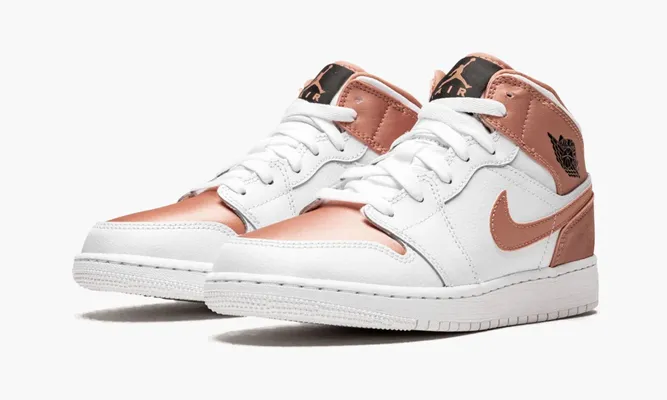 Кроссовки Air Jordan 1 Mid GS «Null» белый
