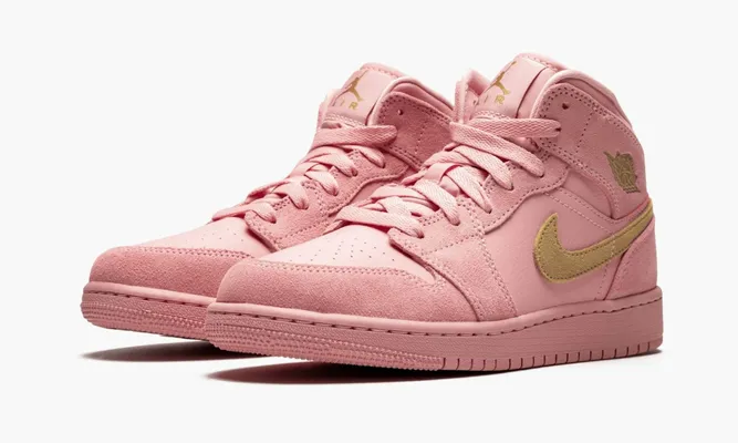 Кроссовки Air Jordan 1 Mid SE GS «Coral Gold» желтый