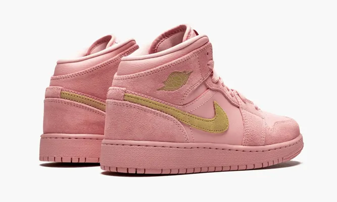 Кроссовки Air Jordan 1 Mid SE GS «Coral Gold» желтый