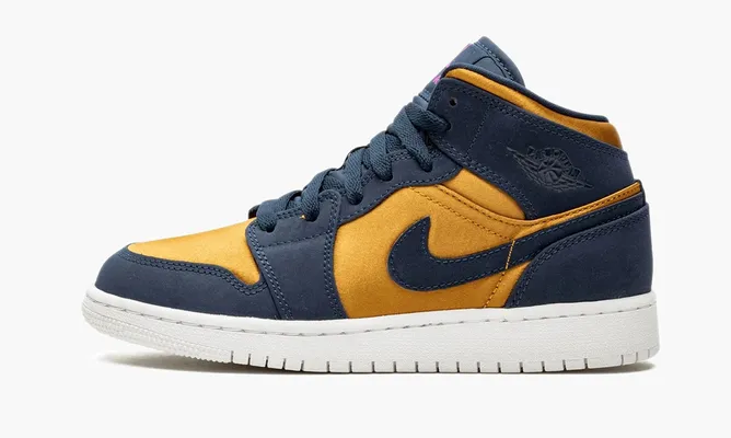 Кроссовки Air Jordan 1 Mid GS «Obsidian Desert Ochre» синий