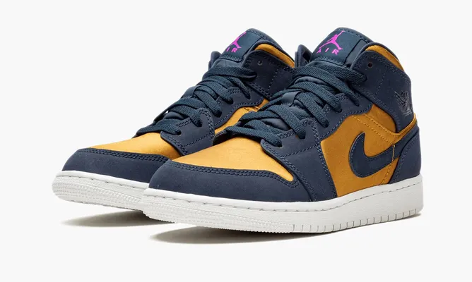 Кроссовки Air Jordan 1 Mid GS «Obsidian Desert Ochre» синий