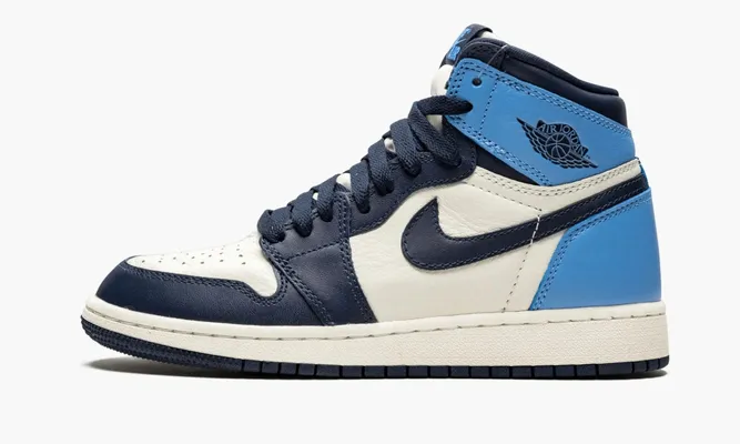Кроссовки Air Jordan 1 High GS «Obsidian Unc» lightBlue