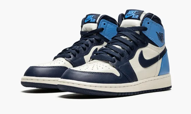 Кроссовки Air Jordan 1 High GS «Obsidian Unc» lightBlue
