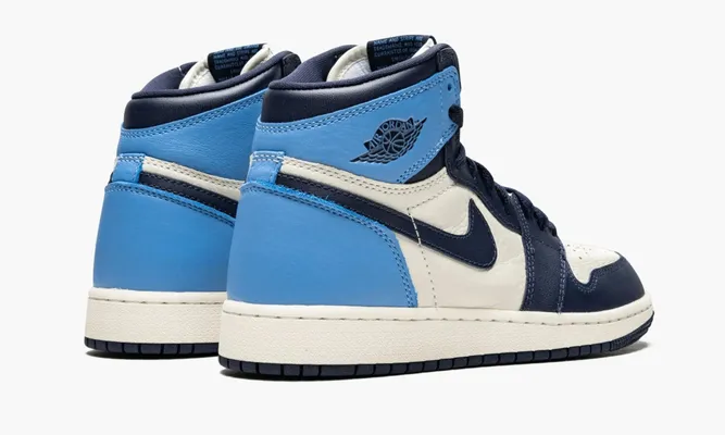 Кроссовки Air Jordan 1 High GS «Obsidian Unc» lightBlue