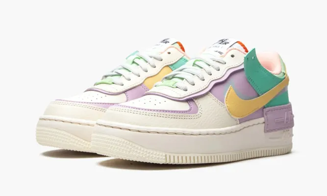Кроссовки Nike Air Force 1 Low Shadow WMNS «Pale Ivory / Pastel Multicolor» кремовый