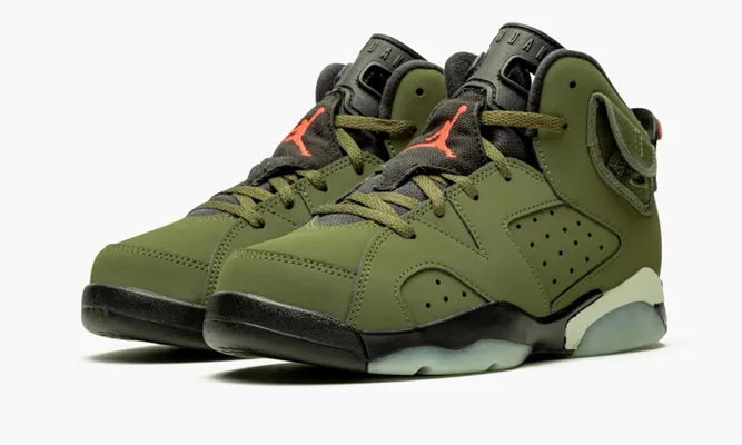 Для самых маленьких Air Jordan 6 PS «Cactus Jack - Travis Scott» Kids зеленый