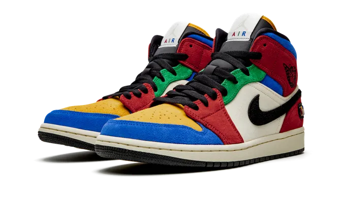 Кроссовки Air Jordan 1 Mid «Blue The Great - Fearless» разноцветный