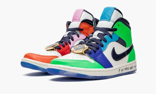 Кроссовки Air Jordan 1 Mid WMNS «Melody Ehsani - Fearless» разноцветный