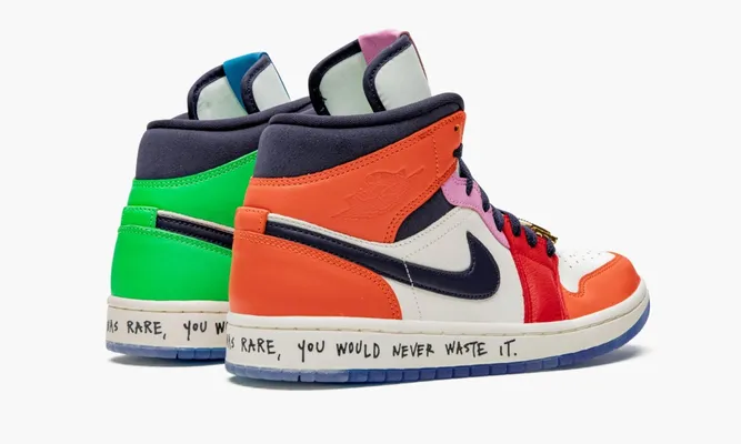 Кроссовки Air Jordan 1 Mid WMNS «Melody Ehsani - Fearless» разноцветный