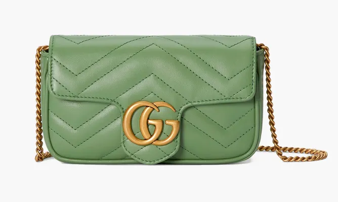 Сумки Gucci Gg Marmont Super Mini Bag «Sage Green» зеленый