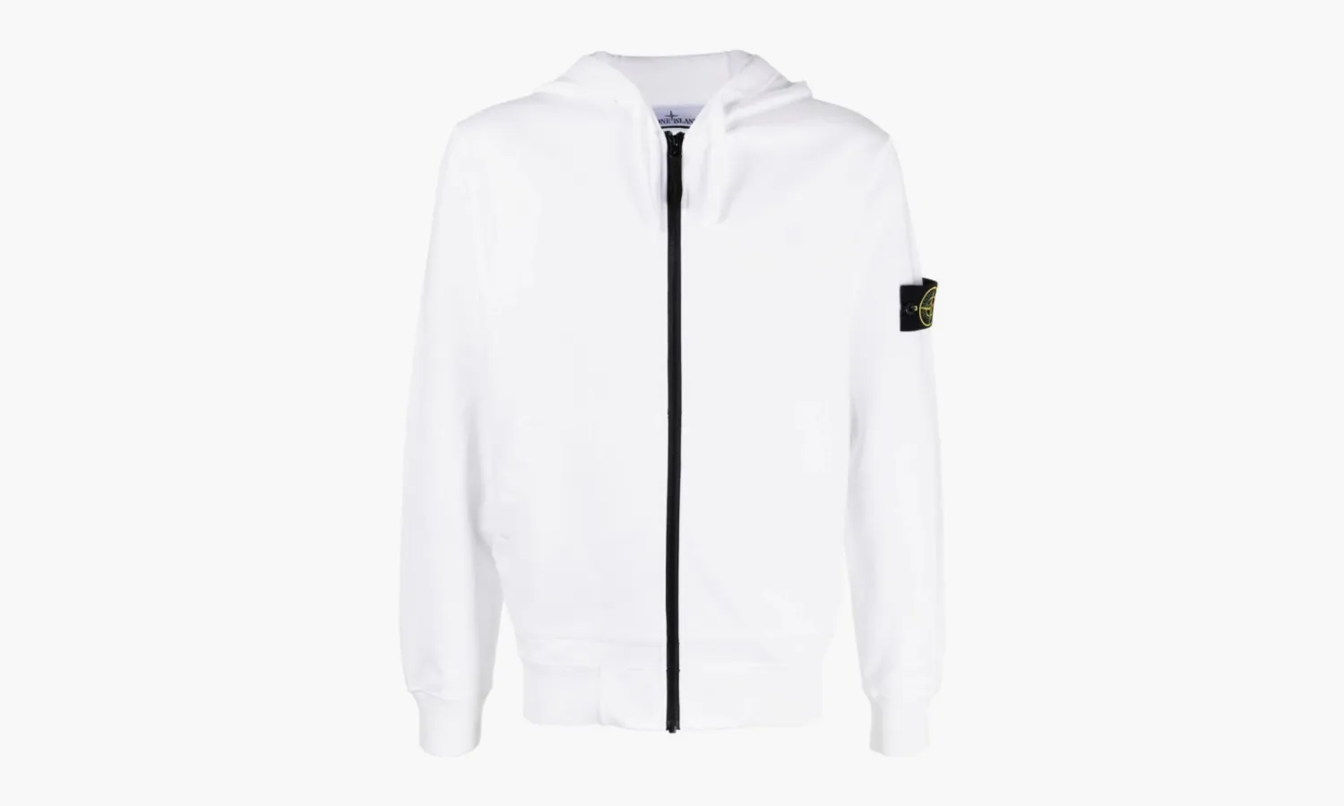 Stone Island Brushed Cotton Full Zip Hoodie «White»