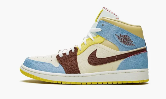 Кроссовки Air Jordan 1 Mid SE «Fearless Maison Chateau Rouge» кремовый