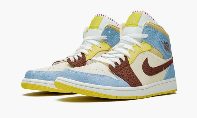 Кроссовки Air Jordan 1 Mid SE «Fearless Maison Chateau Rouge» кремовый