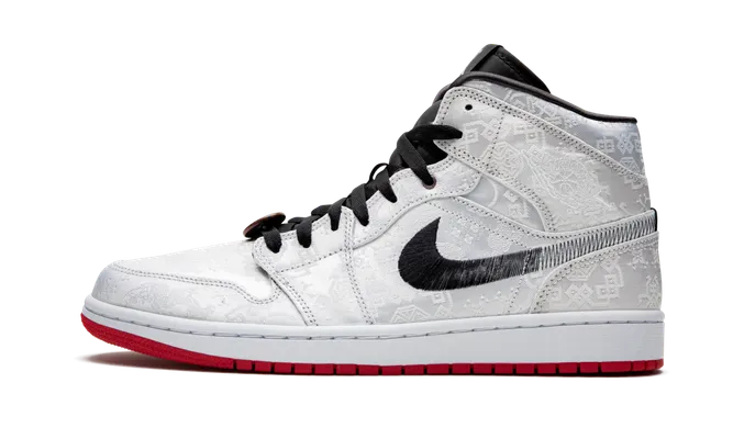 Кроссовки Air Jordan 1 Mid «Fearless Edison Chen - Clot Silk» серый