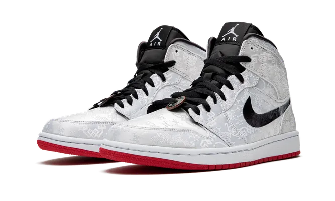 Кроссовки Air Jordan 1 Mid «Fearless Edison Chen - Clot Silk» серый