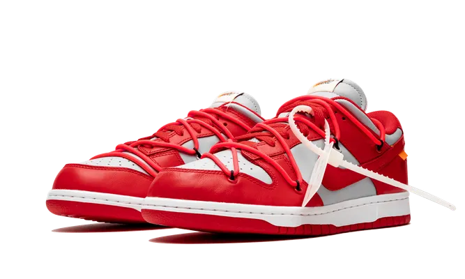 Кроссовки Nike Dunk Low «Off-white - University Red» красный