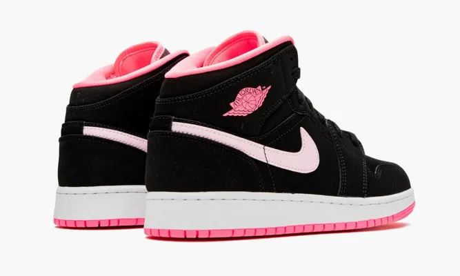 Кроссовки Air Jordan 1 Mid GS «Black Digital Pink» розовый