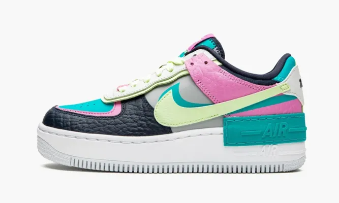 Кроссовки Nike Air Force 1 Low Shadow WMNS «Barely Volt Oracle Aqua» разноцветный