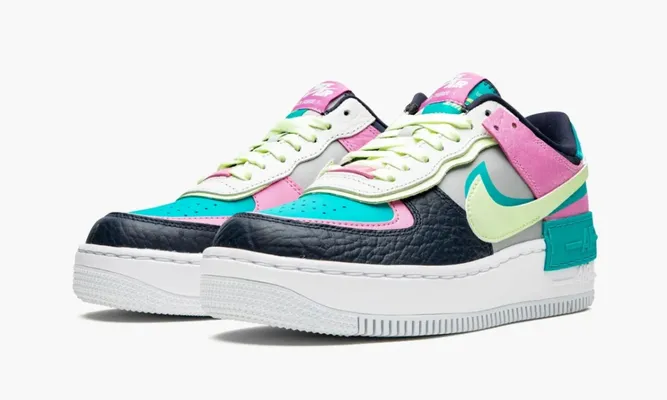 Кроссовки Nike Air Force 1 Low Shadow WMNS «Barely Volt Oracle Aqua» разноцветный