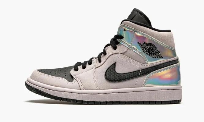 Кроссовки Air Jordan 1 Mid WMNS «Dirty Powder Iridescent» розовый