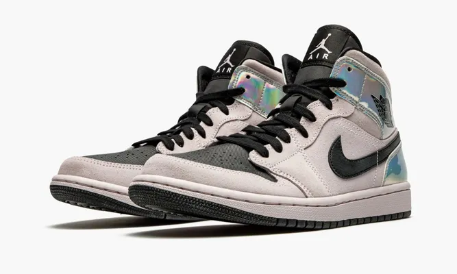 Кроссовки Air Jordan 1 Mid WMNS «Dirty Powder Iridescent» розовый