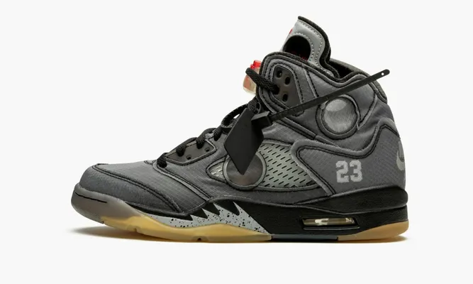 Кроссовки Air Jordan 5 Retro «Off-white Black» серый