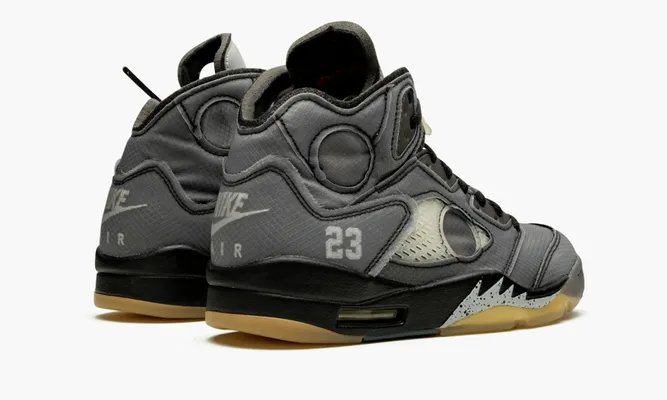 Кроссовки Air Jordan 5 Retro «Off-white Black» серый
