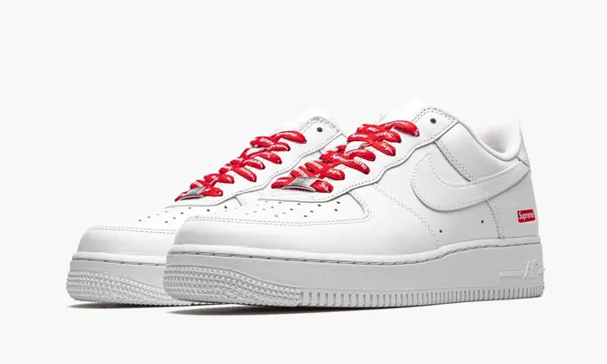Кроссовки Nike Air Force 1 Low «Supreme - Mini Box Logo White» белый
