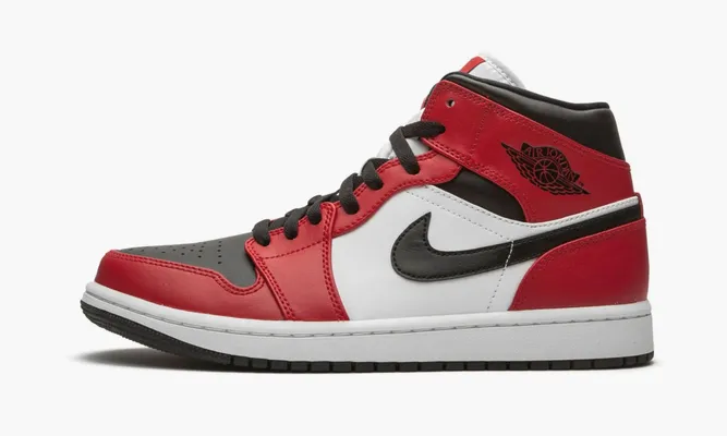 Кроссовки Air Jordan 1 Mid «Chicago Black Toe» красный