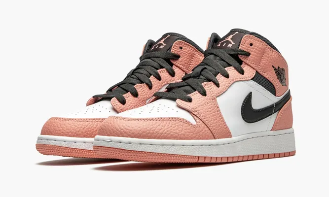 Кроссовки Air Jordan 1 Mid GS «Pink Quartz» розовый
