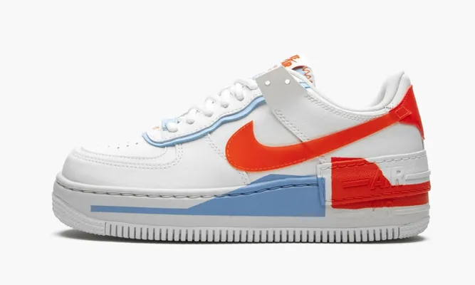 Кроссовки Nike Air Force 1 Low Shadow WMNS «Summit White Team Orange» белый