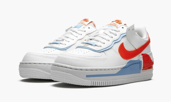 Кроссовки Nike Air Force 1 Low Shadow WMNS «Summit White Team Orange» белый