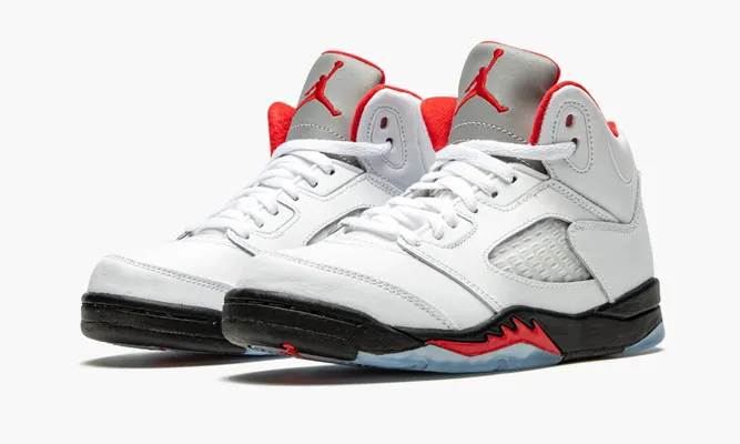 Для самых маленьких Air Jordan 5 Retro PS «Fire Red Silver Tongue 2020» Kids белый
