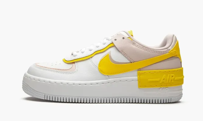 Кроссовки Nike Air Force 1 Low Shadow WMNS «White Barely Rose Speed Yellow» белый