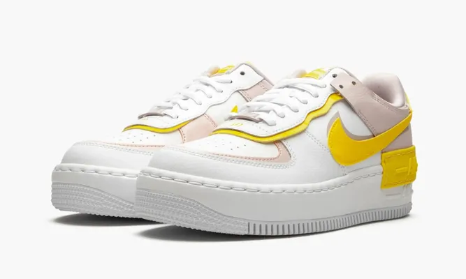 Кроссовки Nike Air Force 1 Low Shadow WMNS «White Barely Rose Speed Yellow» белый