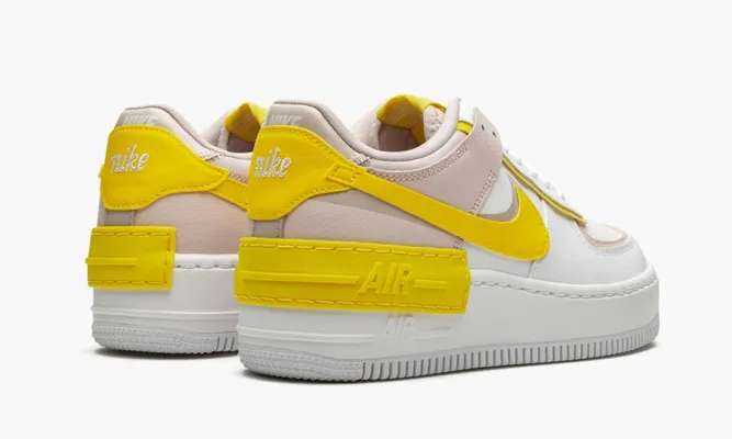 Кроссовки Nike Air Force 1 Low Shadow WMNS «White Barely Rose Speed Yellow» белый
