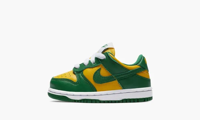 Для самых маленьких Nike Dunk Low Retro TD «Brazil» Kids зеленый