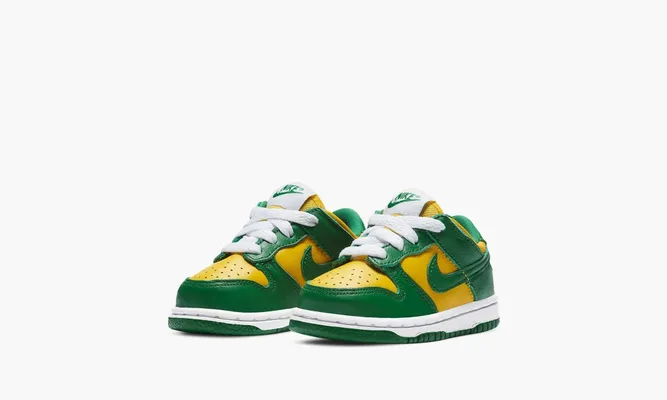 Для самых маленьких Nike Dunk Low Retro TD «Brazil» Kids зеленый