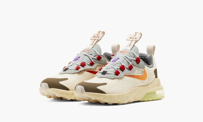 Для самых маленьких Nike Air Max 270 React PS «Travis Scott - Cactus Trails» Kids кремовый