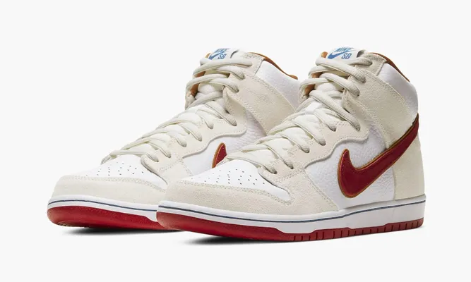 Кроссовки Nike SB Dunk High «Team Crimson» белый