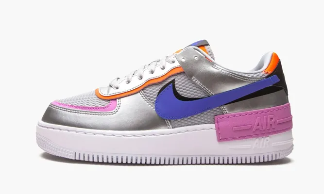Кроссовки Nike Air Force 1 Low Shadow WMNS «Metallic Silver» металлический