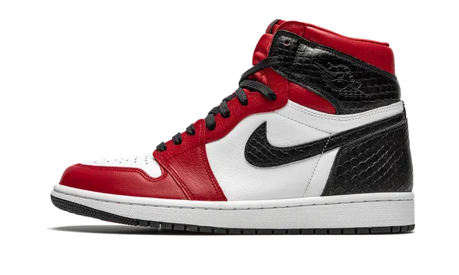 Кроссовки Air Jordan 1 High WMNS «Satin Snake» красный,черный