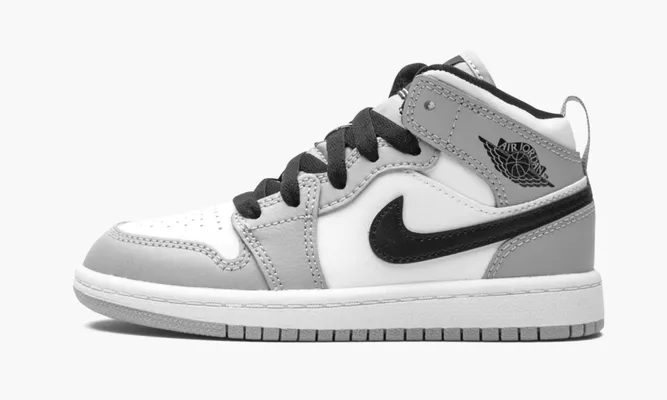Для самых маленьких Air Jordan 1 Mid PS «Light Smoke Grey» Kids серый,белый