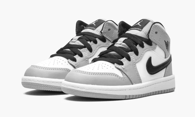 Для самых маленьких Air Jordan 1 Mid PS «Light Smoke Grey» Kids серый,белый