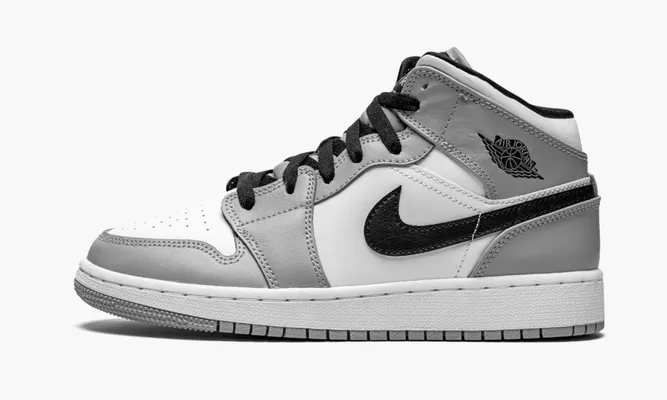 Кроссовки Air Jordan 1 Mid GS «Light Smoke Grey» серый,белый