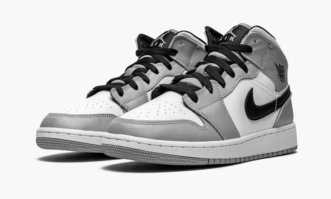 Кроссовки Air Jordan 1 Mid GS «Light Smoke Grey» серый,белый