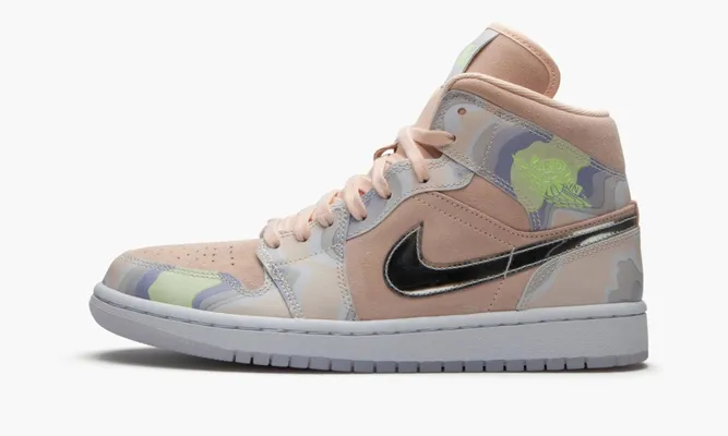 Кроссовки Air Jordan 1 Mid SE WMNS «Pherspective» розовый