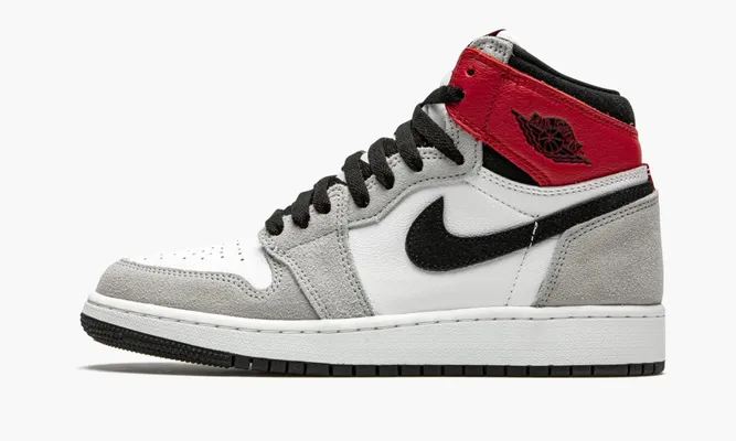 Кроссовки Air Jordan 1 High OG GS «Light Smoke Grey» серый,белый