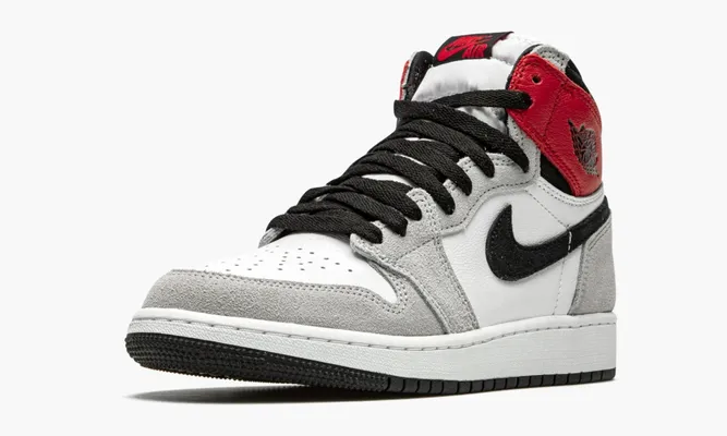 Кроссовки Air Jordan 1 High OG GS «Light Smoke Grey» серый,белый