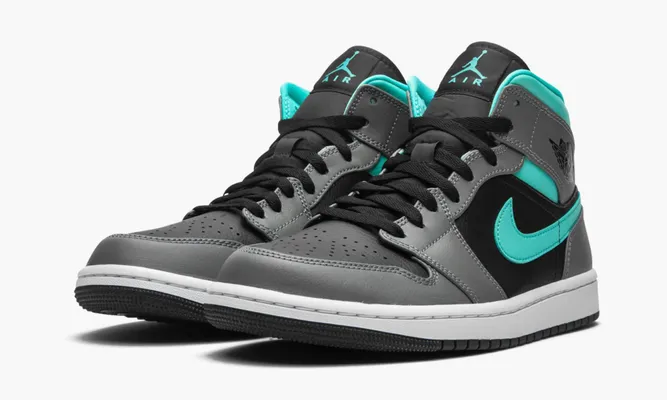 Кроссовки Air Jordan 1 Mid GS «Grey Aqua» серый
